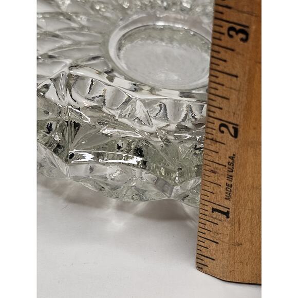VTG Lead Crystal Ashtray Heavy Decorative Glass Cigarette Cigar 4 Seats - Picture 4 of 5